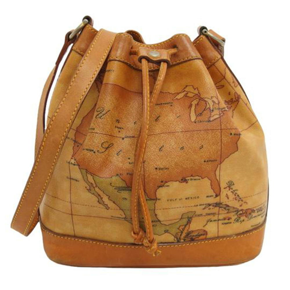 Prima Classe Map Pattern Drawstring Shoulder Bag